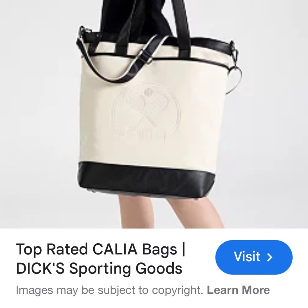 CALIA Women's Black and Cream Tote Bag with PU Trim